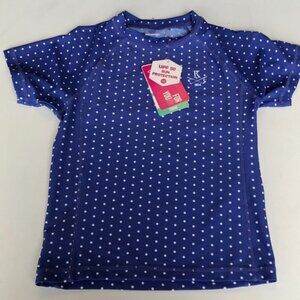 Garb Allison Girls Logo  Purple Polka Dot Swim Shirt Medium Age 7-8